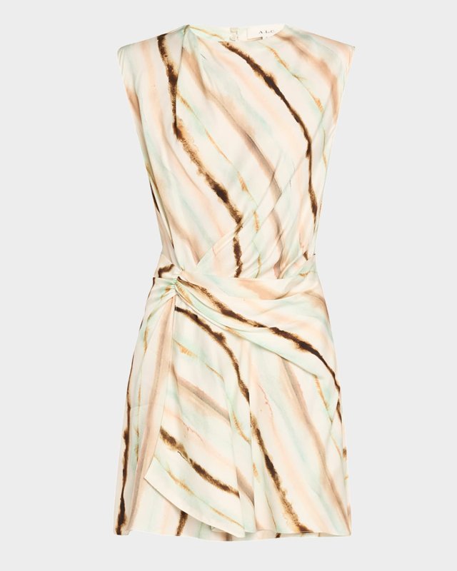 Delia Draped Tie-Dye Mini Dress